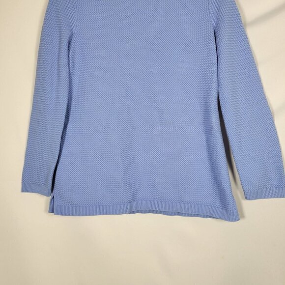 Talbots Women's Basket Weave Nautical Anchor Buttons Boat Neck Sweater Size M - Picture 5 of 14